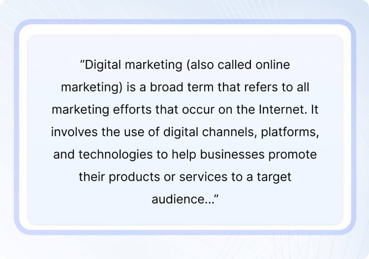 Digital marketing
